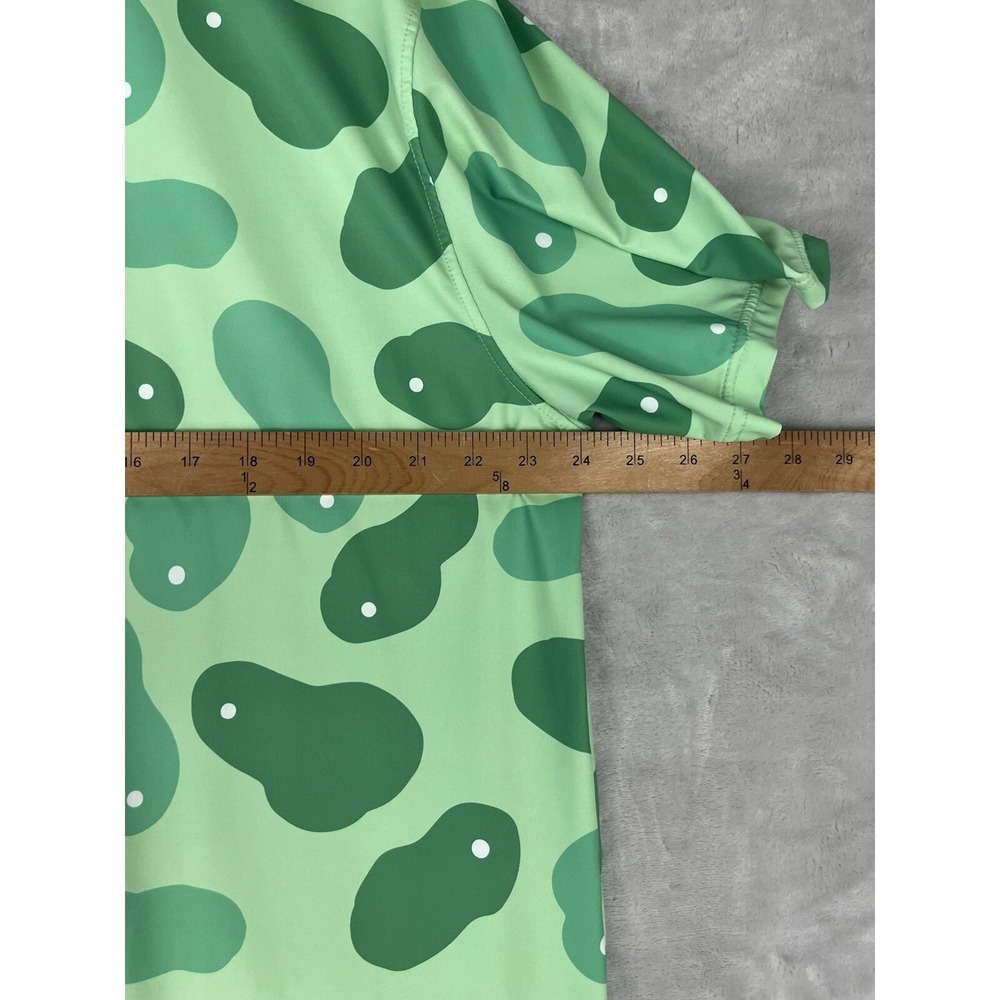 SOSIK Men Golf Polo XL Green Golf Putting Print Stretch Short Sleeve Performance - Picture 5 of 12